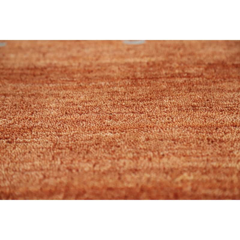 Hand Knotted Oriental 100% Wool Carpet Tribal Animal Pictorial Oranges & Rust Gabbeh Area Rug - 7' 6'' X 5' 1''