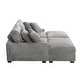 preview thumbnail 29 of 116, Modular Armchair and Ottoman Set with Adjustable Headrest, Flannel Upholstery