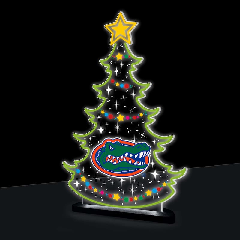 10" LED Tabletop Christmas Tree Desklite Sign, University of Florida