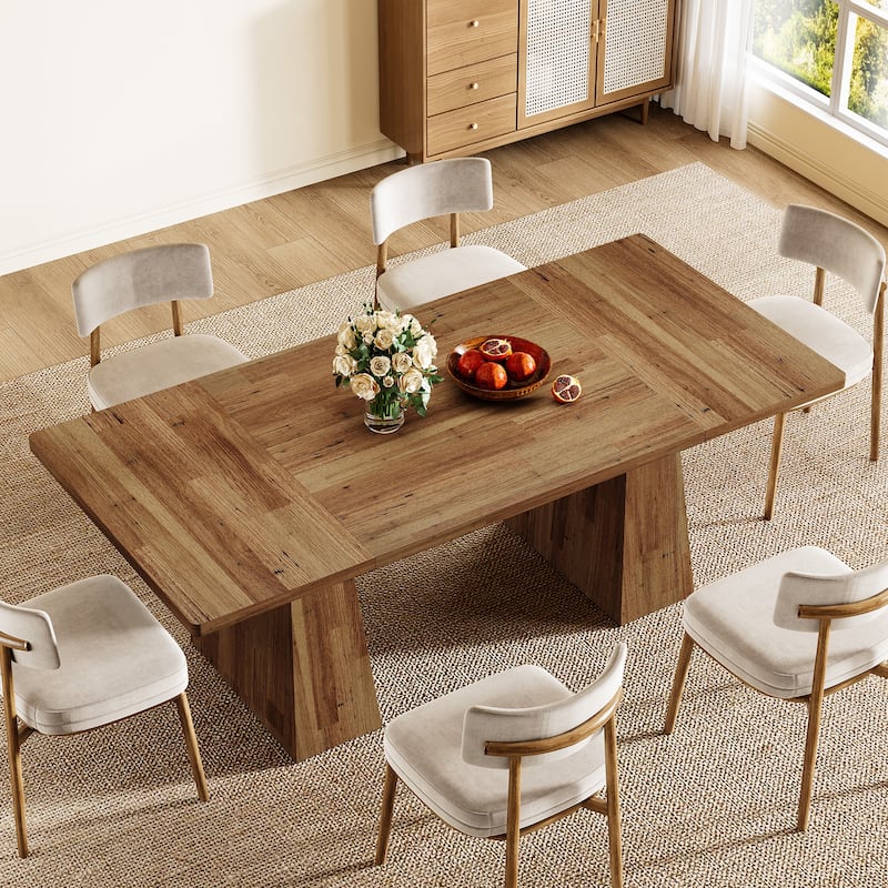 63 Inches Farmhouse Kitchen Dining Table for 4-6