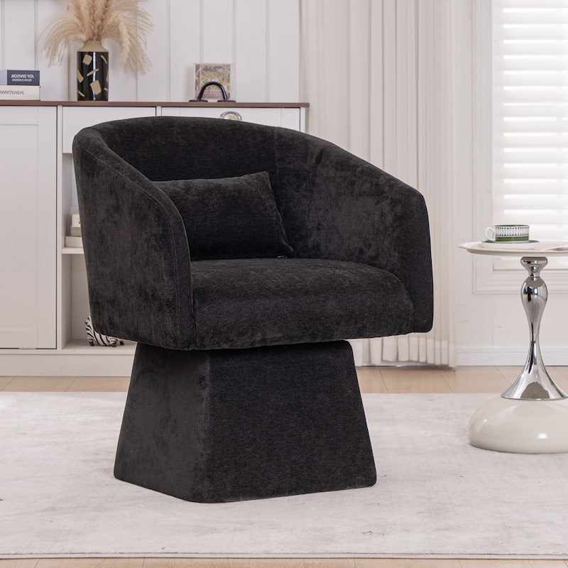 Ergonomic Design Lounge Chair with Swivel, 26.97 * 27.56 * 34.06 inches - Black