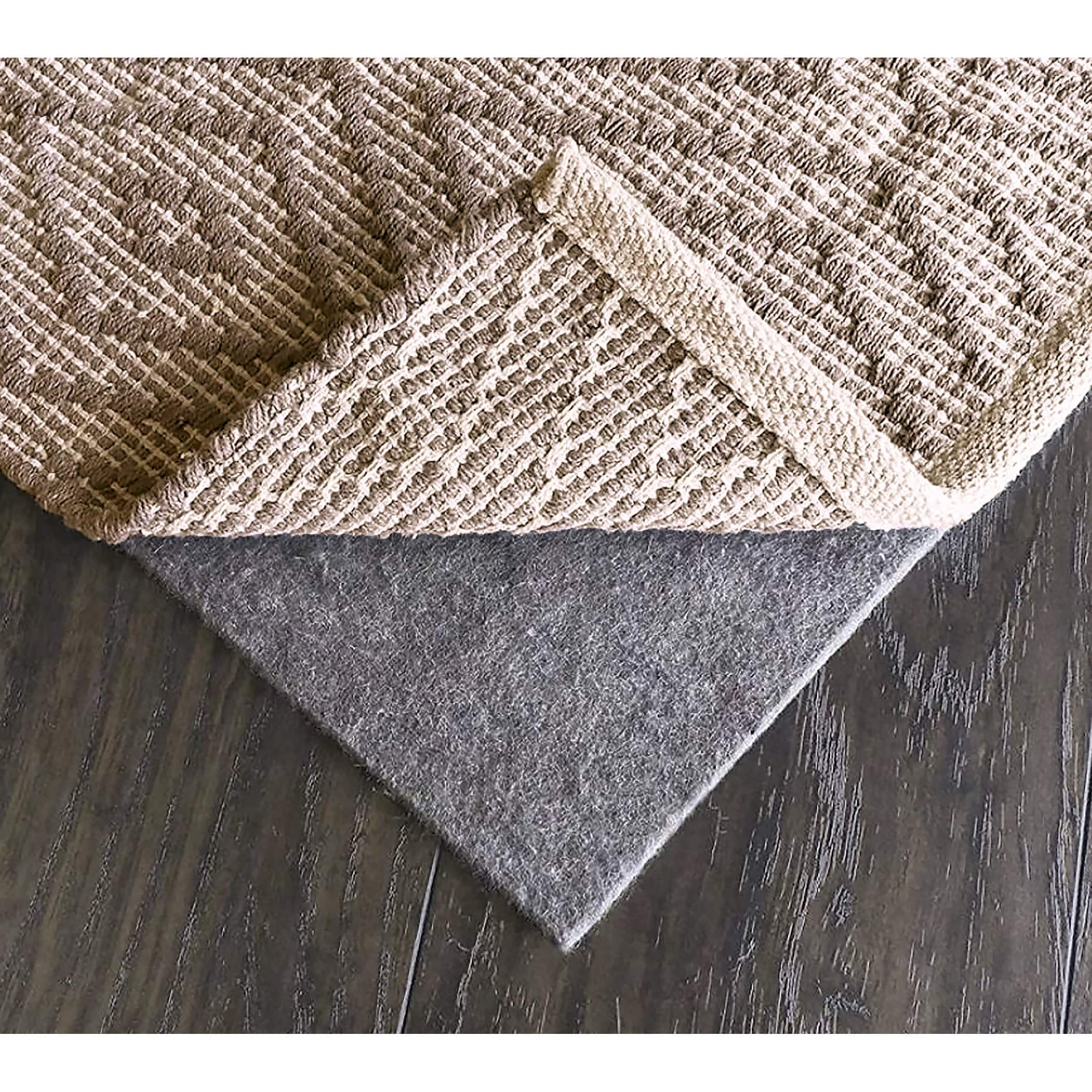 Thick Grey Nonslip Noisereducing Rug Pad for Hardwood Floors On