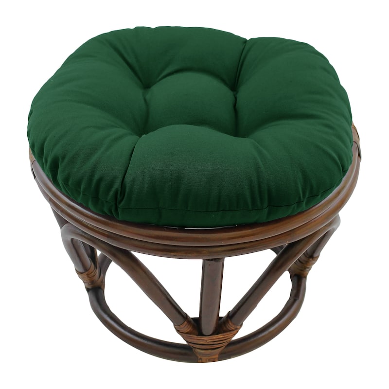 18-inch Round Twill Footstool/Ottoman Cushion (Cushion Only) - 18 x 18 - Forest green