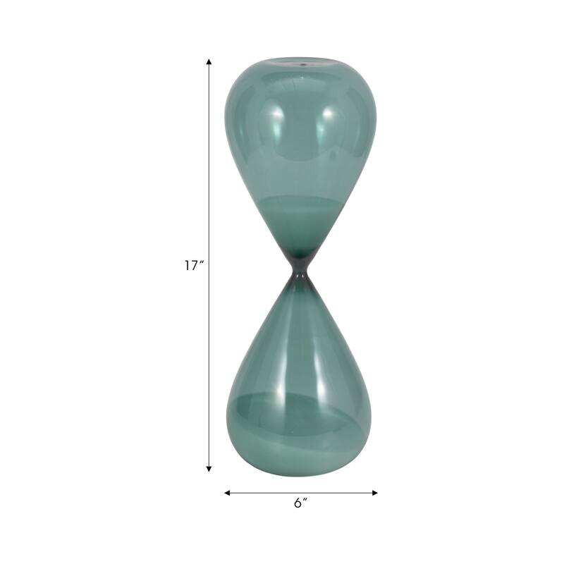 Modern Glass Hourglass Sculpture - Home Decor