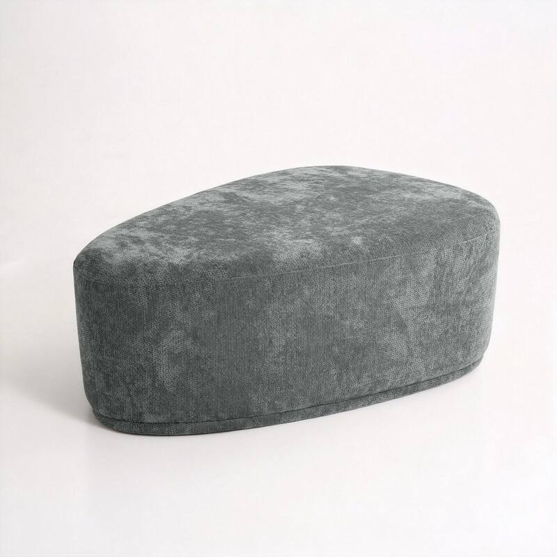 Leon 26" & 43" W Chenille Triangle Cocktail Ottoman Set