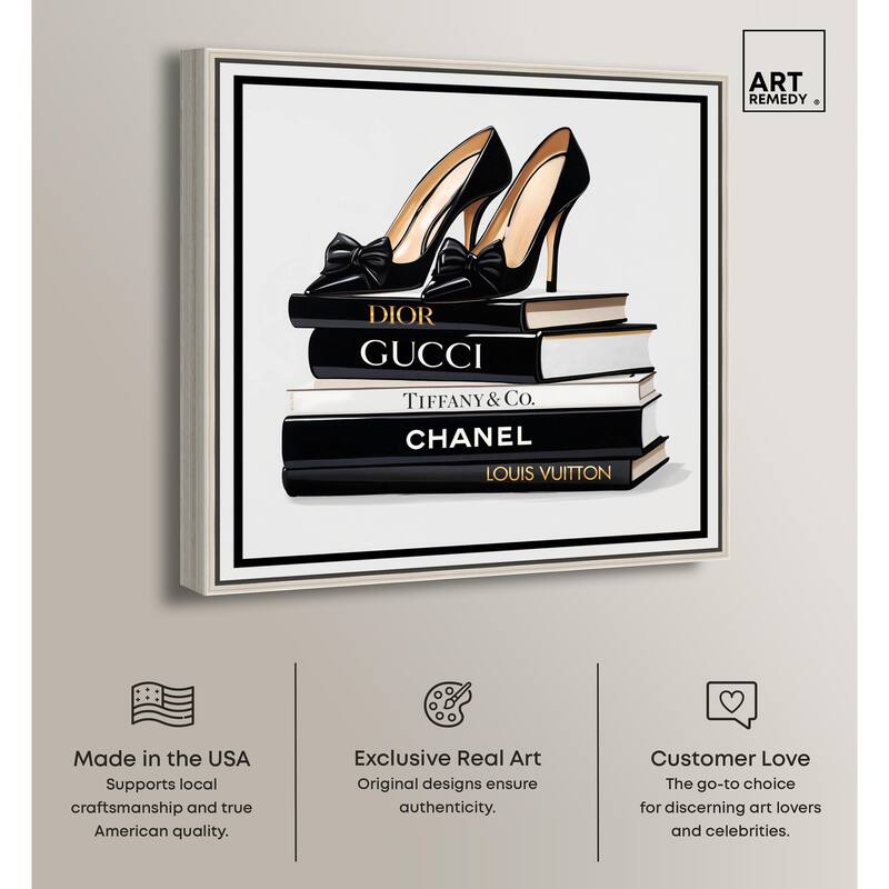 Ink Books and Heels Canvas by Art Remedy