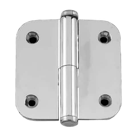 Chrome Plated Right Lift Off Hinge 2" Square Liftoff Radius with Stainless Steel Coin Tip and Hardware Renovators Supply
