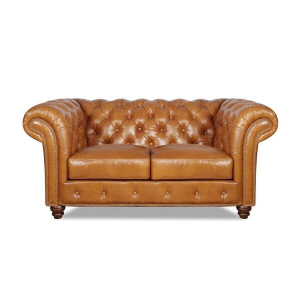 Hydeline Kingston Top Grain Pull Up Leather Loveseat Overstock 31636123