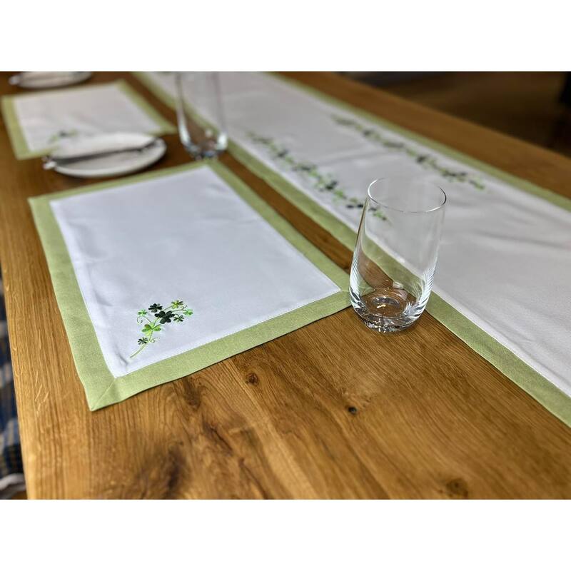 12" x 18" Celtic Shamrock 2 Placemat Irish Green Clover Table Mat for Spring or Festive Decor - 12” x 18”