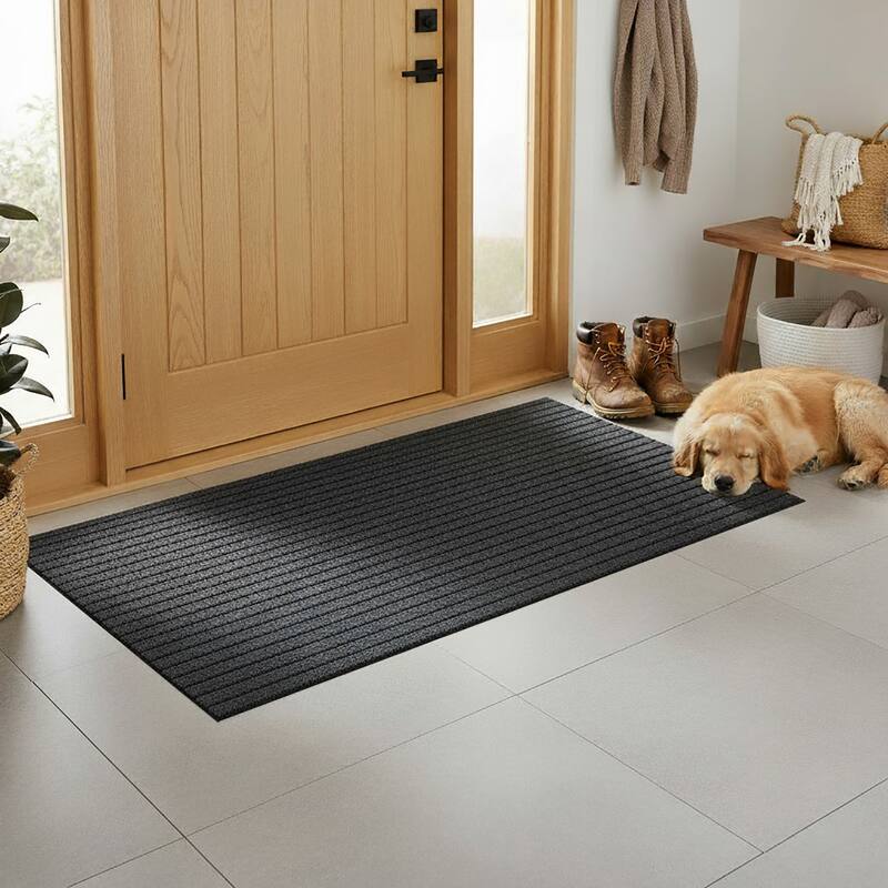 Large Entryway Brushing Doormat 35.5 x 78.75 in - 78.75"L x 35.5"W x 0.2"H - Gray - 78.75"L x 35.5"W x 0.2"H