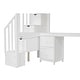 preview thumbnail 9 of 10, Wood Twin Loft Bed with Desk & Drawers, Staircase & Guardrails, White