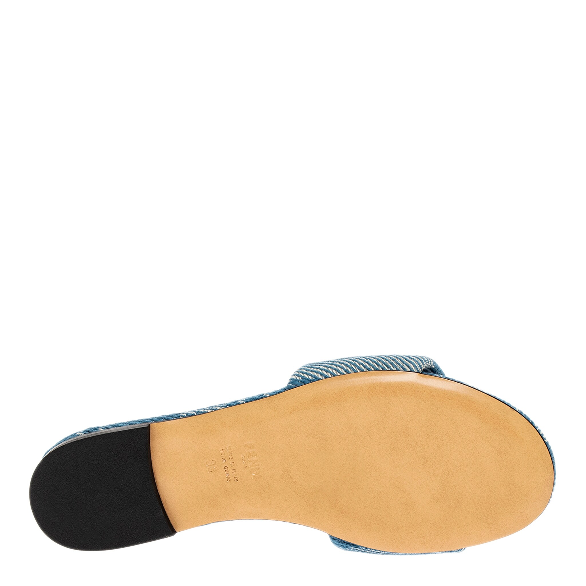 Fendi Sunshine Denim-effect Slides - Overstock - 42936480