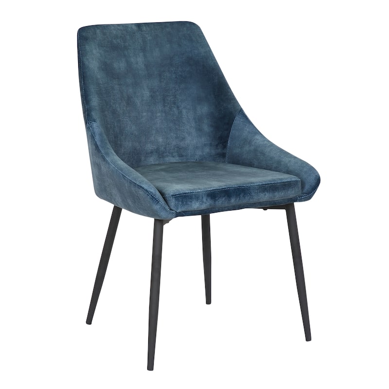 Silver Orchid Alba Upholstered Dining Chair with Black Metal Finish - Set of 2