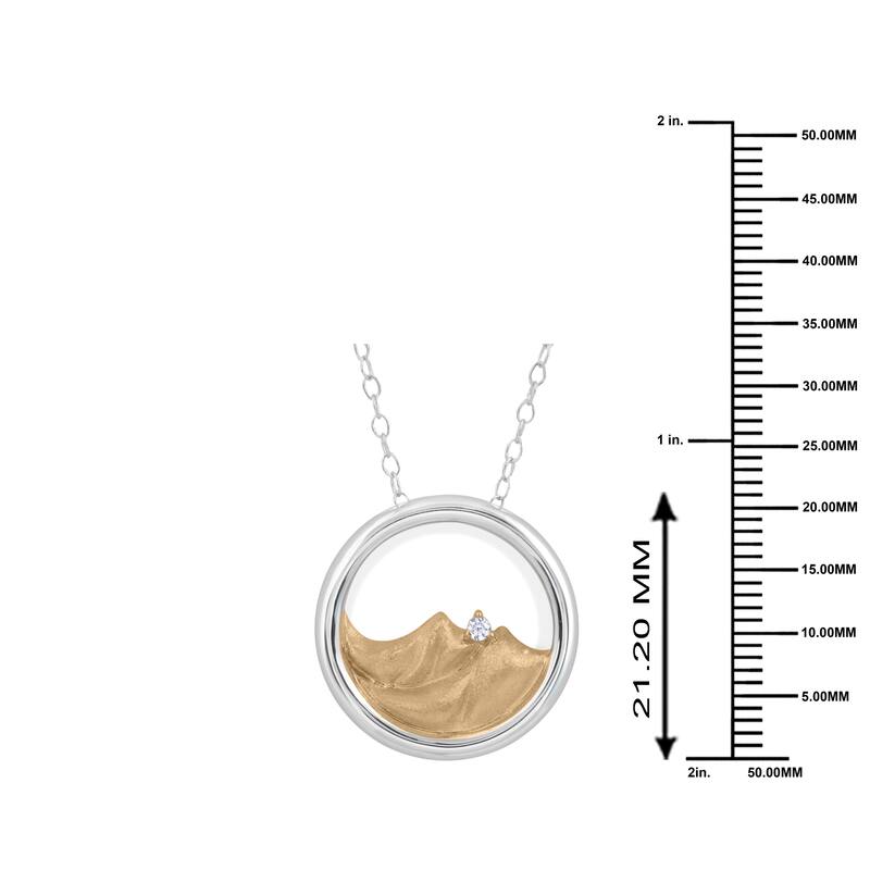 1/20ct Diamond Four Elements of Nature-Earth Pendant Necklace in Silver for Women