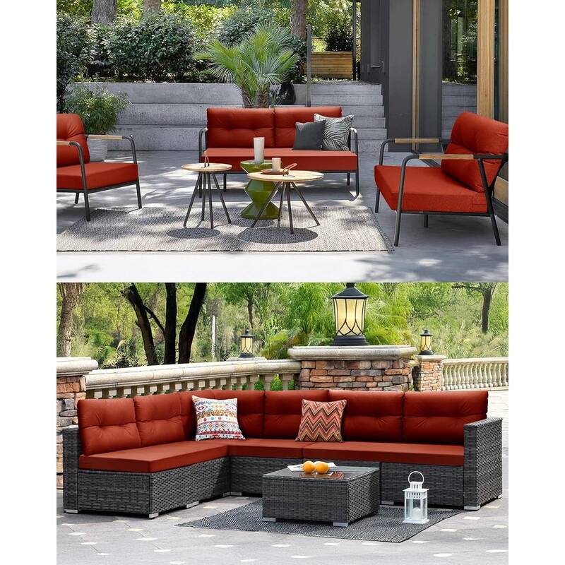 WINSOON 46 x 26 Inch Outdoor Loveseat Cushion Set Waterproof and Resistant