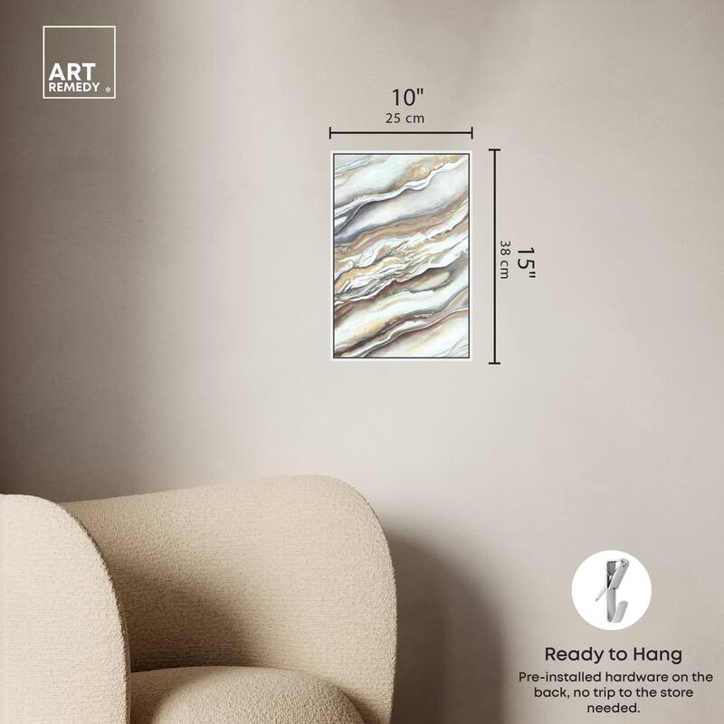 Art Remedy Neutral Lines I Framed Boho Abstract 1 Piece Canvas Wall Art