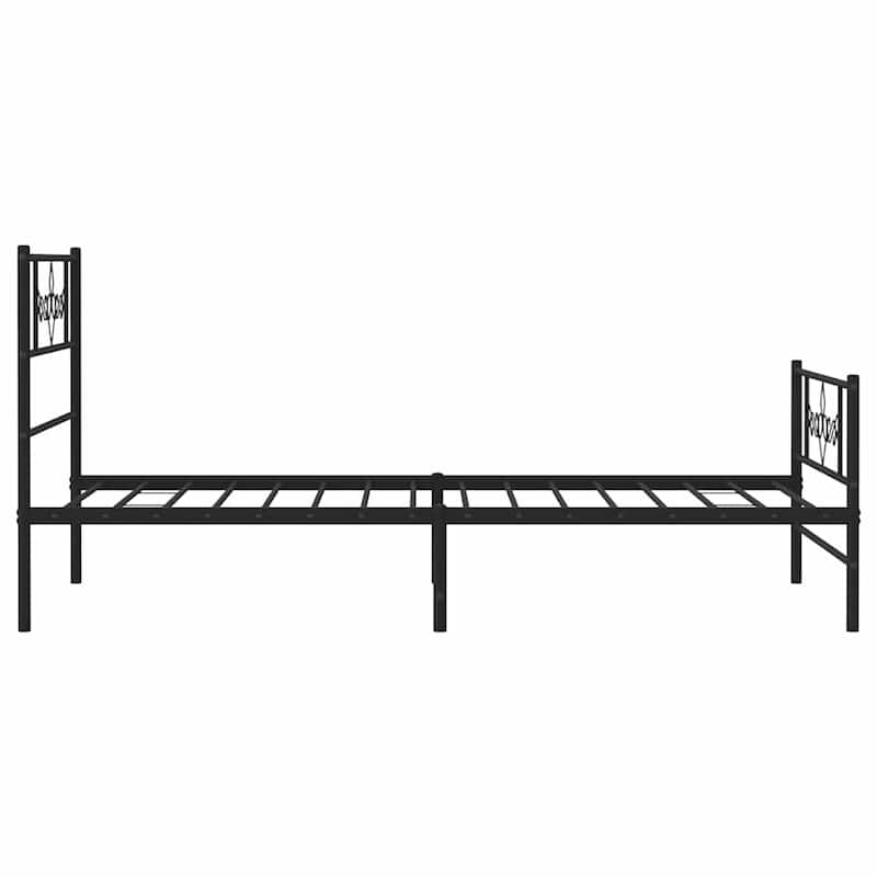 vidaXL 12 Inches Black Twin XL Metal Bed Frame No Mattress - 81.5" x 41.3" x 35.4"