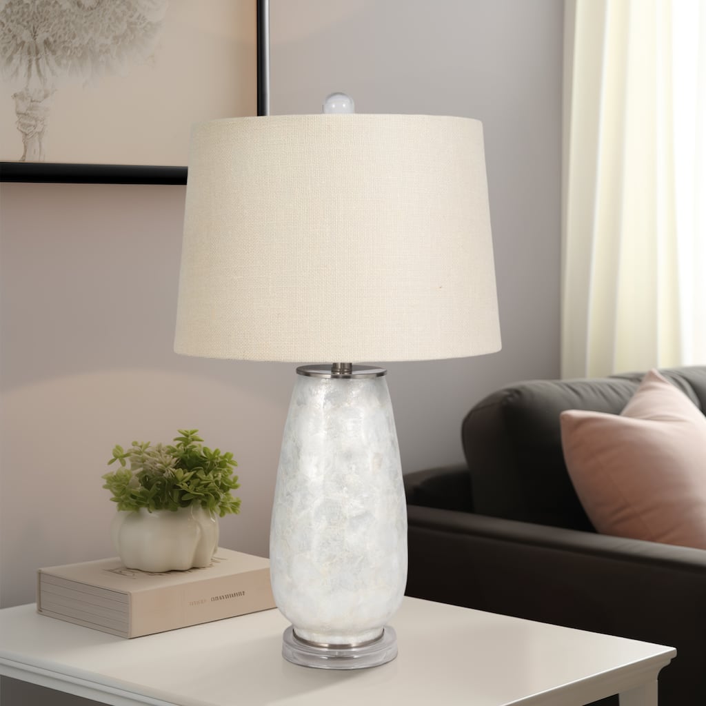 Sagebrook Home 28" Champagne Capiz Shell Table Lamp With Acrylic Base - 16" x 16" x 28"