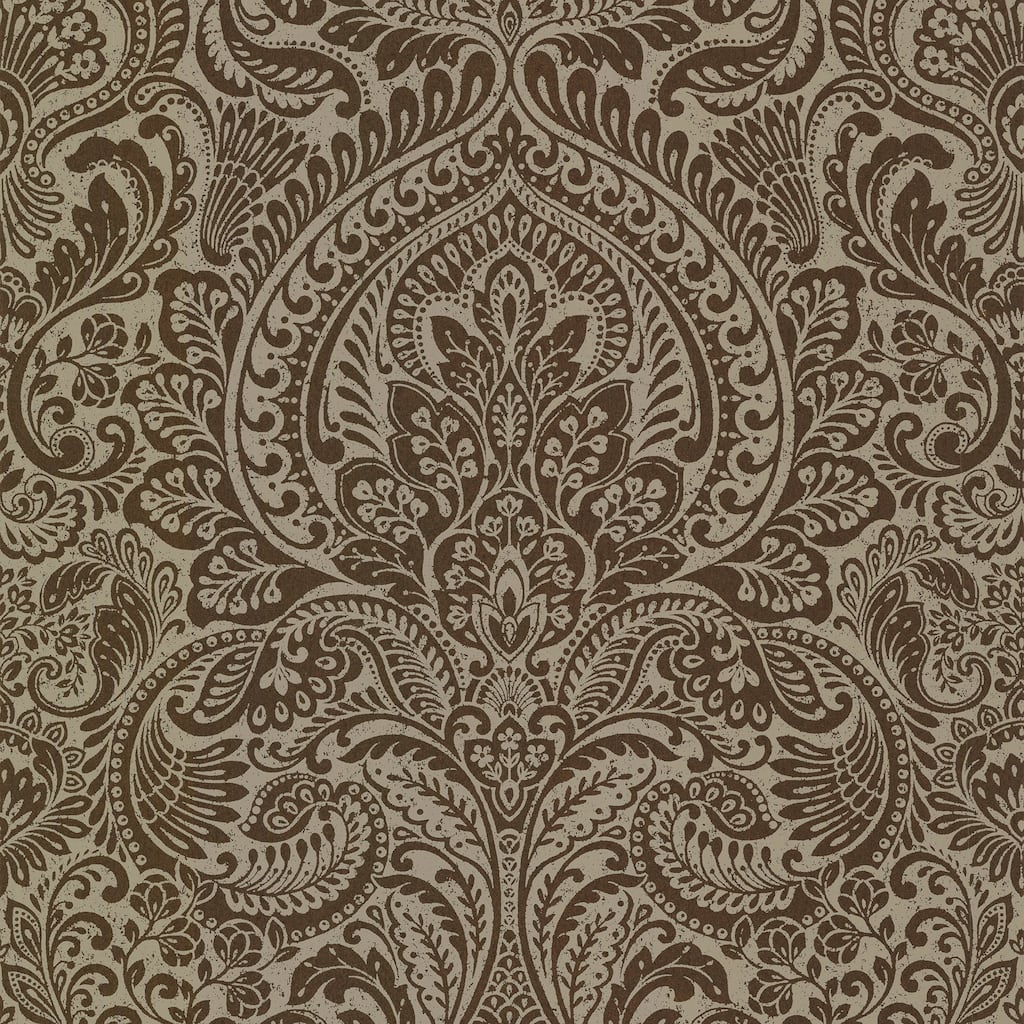 Damask Dole Artemis Silver Floral Damask 33 feet long X 20.9 inch wide Wallpaper Roll