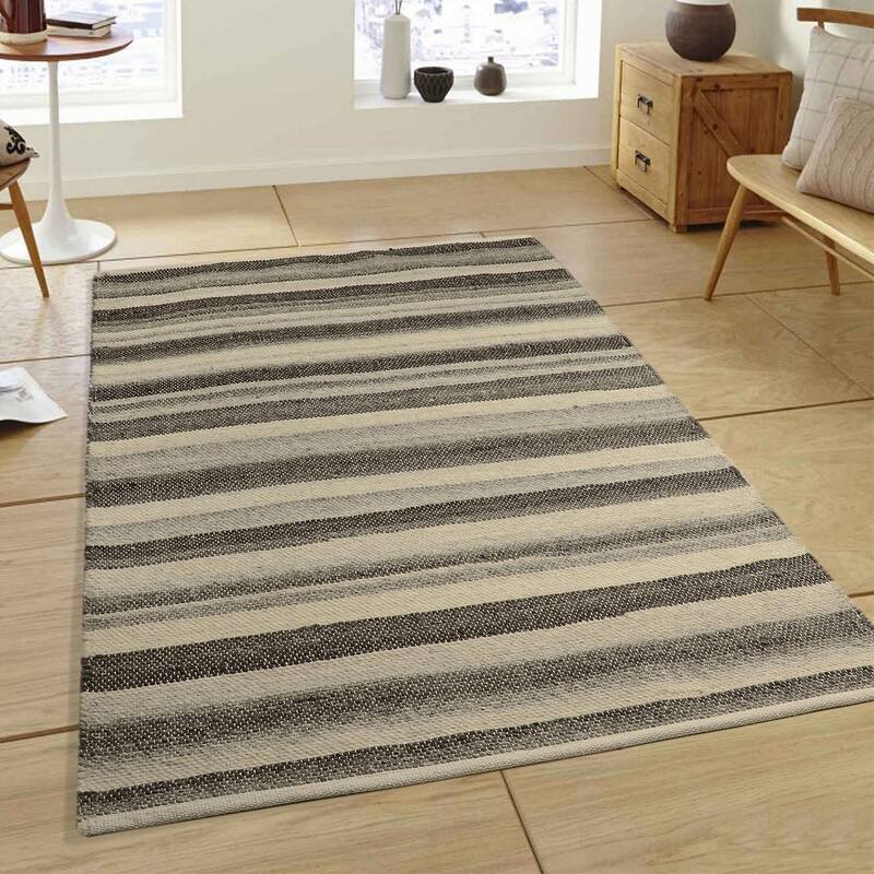 Glitzhome Modern Geometric Abstract Pattern High-Low Shag Area Rugs - 3' x 5' - Stripe Pattern