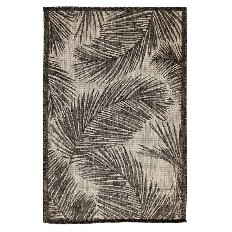 Liora Manne Carmel Fronds Indoor/Outdoor Rug Black