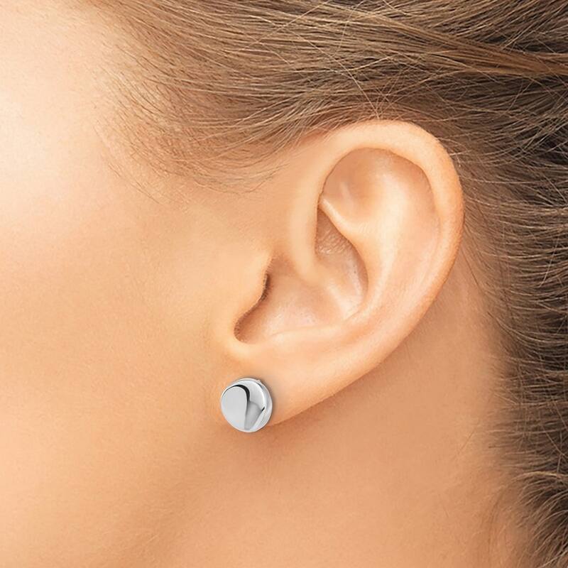 Curata 14k White Gold Polished Post Earrings - 9.15x9.13mm