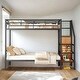preview thumbnail 2 of 24, Twin Over Twin Metal Bunk Bed with Storage Ladder and Wardrobe