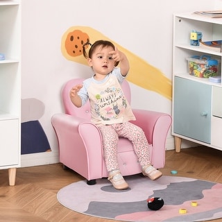 Kids Sofa Toddler Tufted Upholstered Sofa Chair - 23.25" L x 16.25" W x 19.25" H