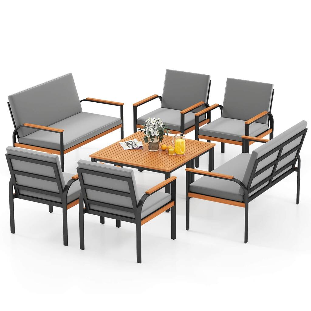 Costway 8 Piece Patio Furniture Set with Coffee Table, Loveseat & 4 - See Details