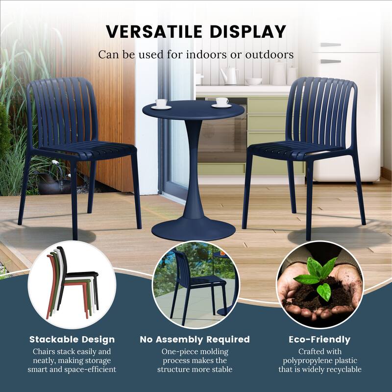 Frond and Form Outdoor Stacking Dining Side Chair (Set of 2)