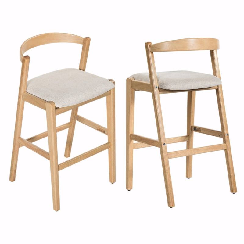 Set of 2 Indoor Rubberwood Barstools