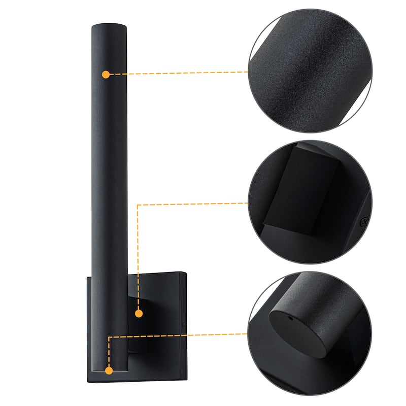C Cattleya 1-Light Matte Black Dimmable LED Outdoor Wall Light