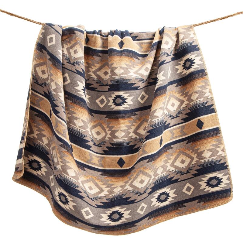 Paseo Road by HiEnd Accents Taos Wool Blend Southwestern Aztec Throw Blanket,1PC