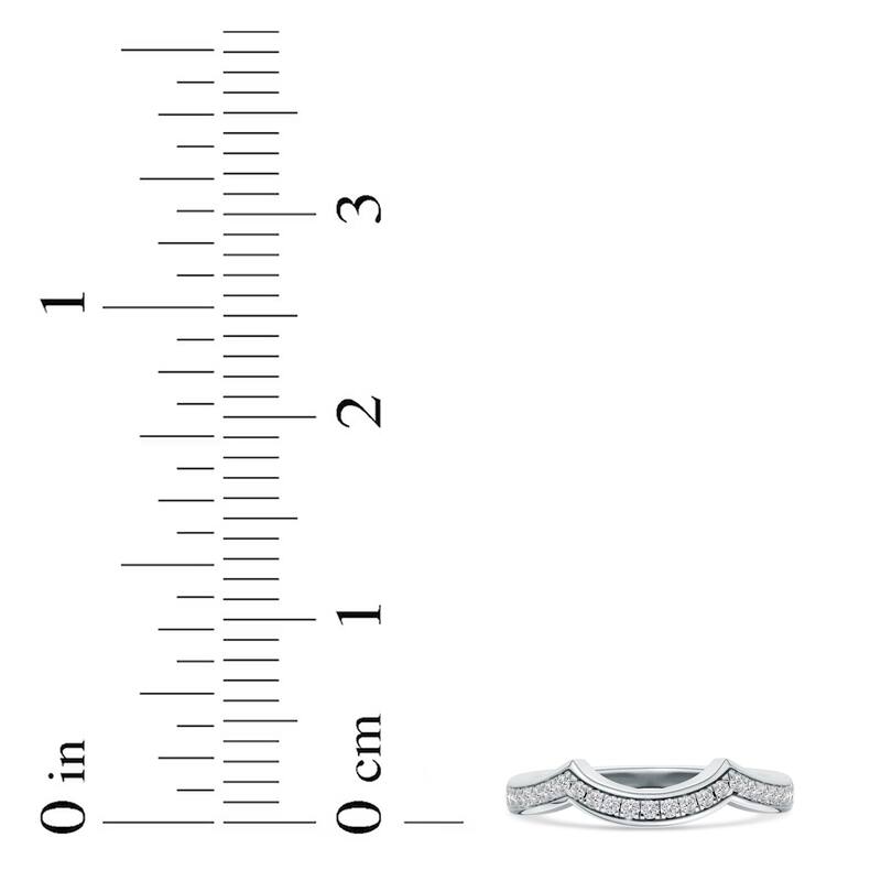 1/6ct TDW Diamond Contour Wedding Band in 10K Gold for Women