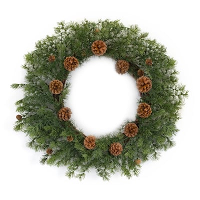 Pine Wreath w/Pine Cones - Multi - 25.5 x 25.5 x 4