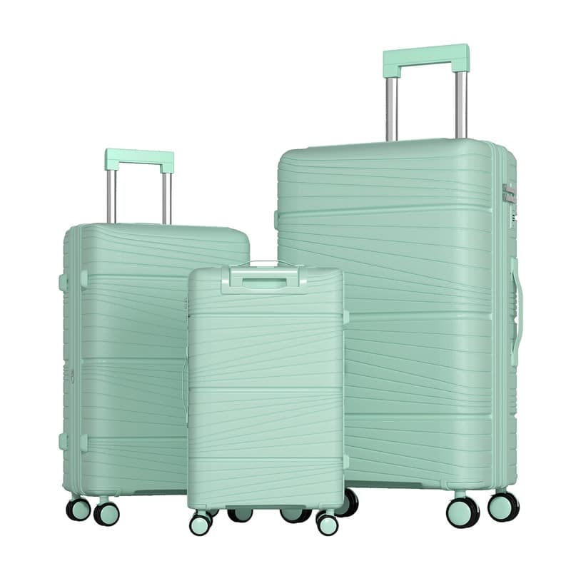 Mixoy Light weight Luggage with Spinner Wheels & YKK Zipper, 3-Piece Suitcase ABS Hardside Luggage Set with TSA Lock - Green