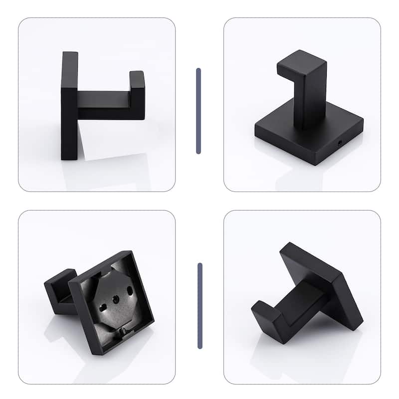 WOWOW J-Hook Wall Mount Robe/Towel Hook 6PCS