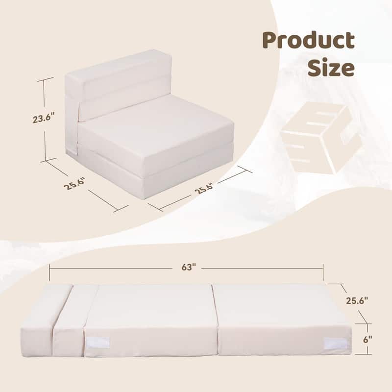 DoCred Kids Folding Sofa, Convertible Floor Mattress, Bed, Play Couch