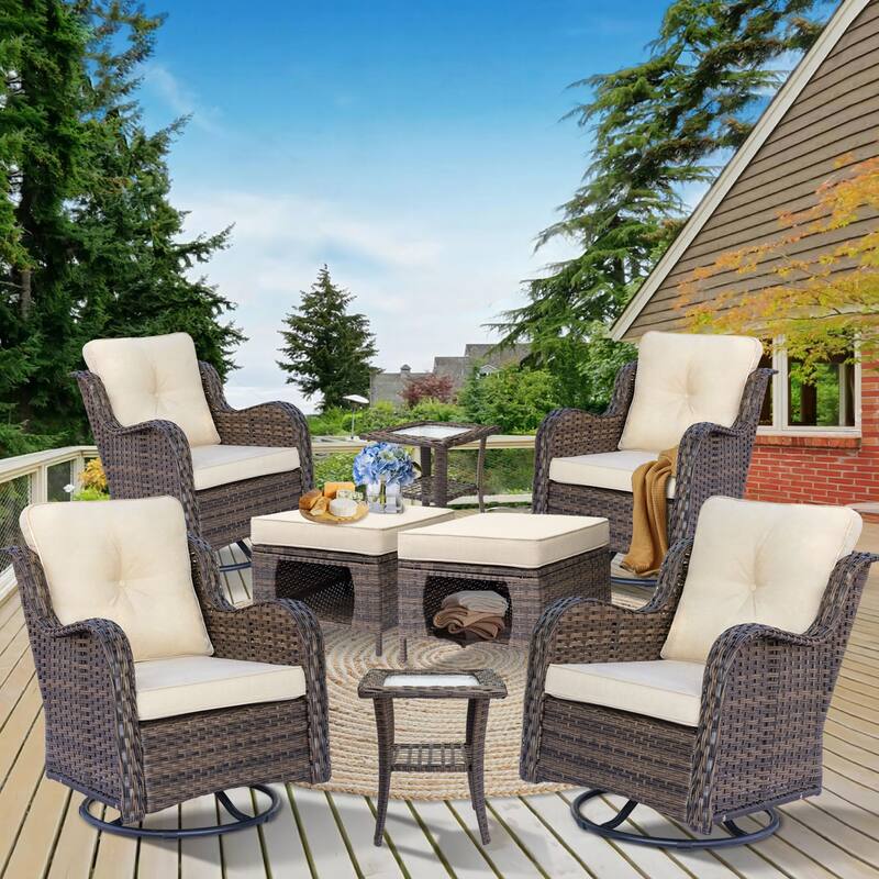 Wicker Patio Furniture Set-Outdoor Patio Conversation Seating Sets
