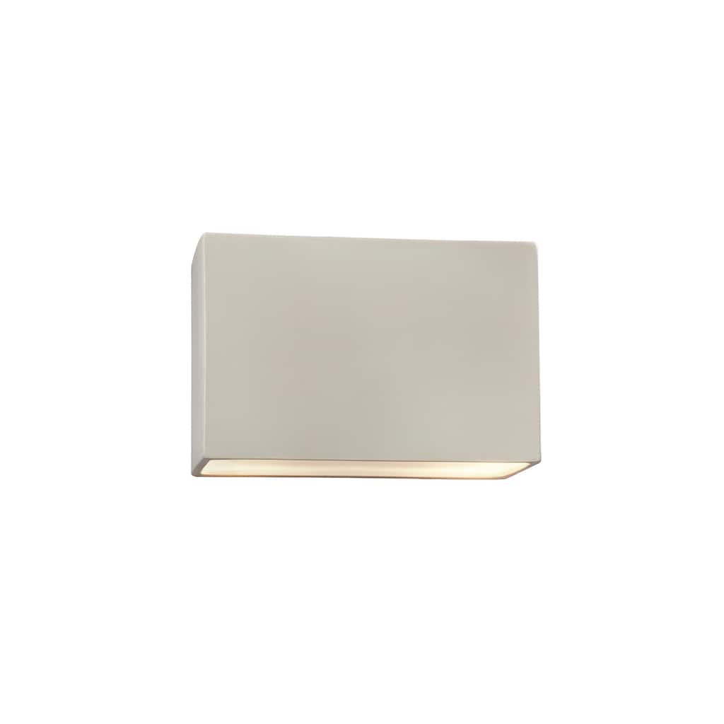 Justice Design Ambiance 10-inch ADA Matte White Closed Top Rectangle Wall Sconce - Matte White