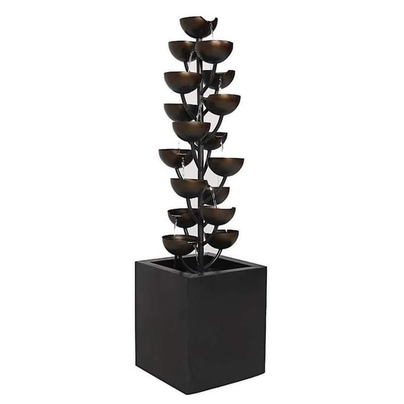 Stacked Cups Cascading Outdoor Garden Fountain - 37.5"