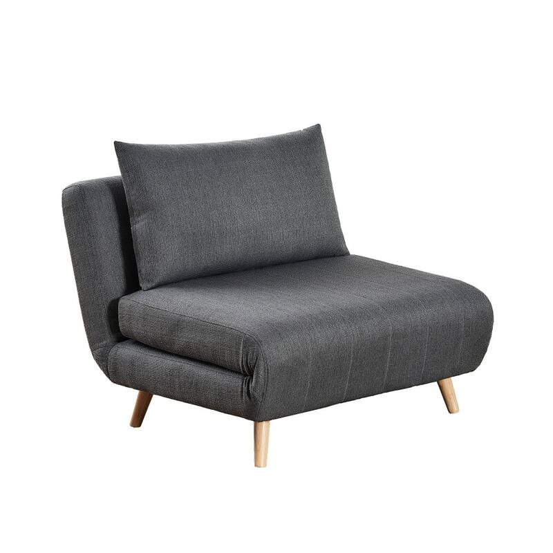 Upholstered Convertible Tri-Fold Chair with Pillow and Hideaway Legs - 75.5"D x 41"W x 30"H