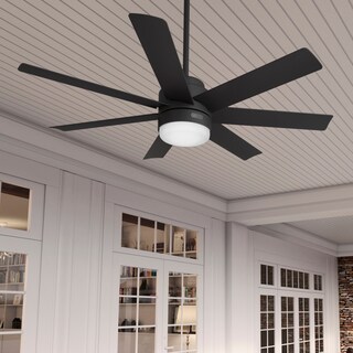 Hunter 52" Brazos Outdoor Ceiling Fan w/LED Light, Handheld Remote - Modern, Transitional, Windmill - Damp Rated - ENERGY STAR!