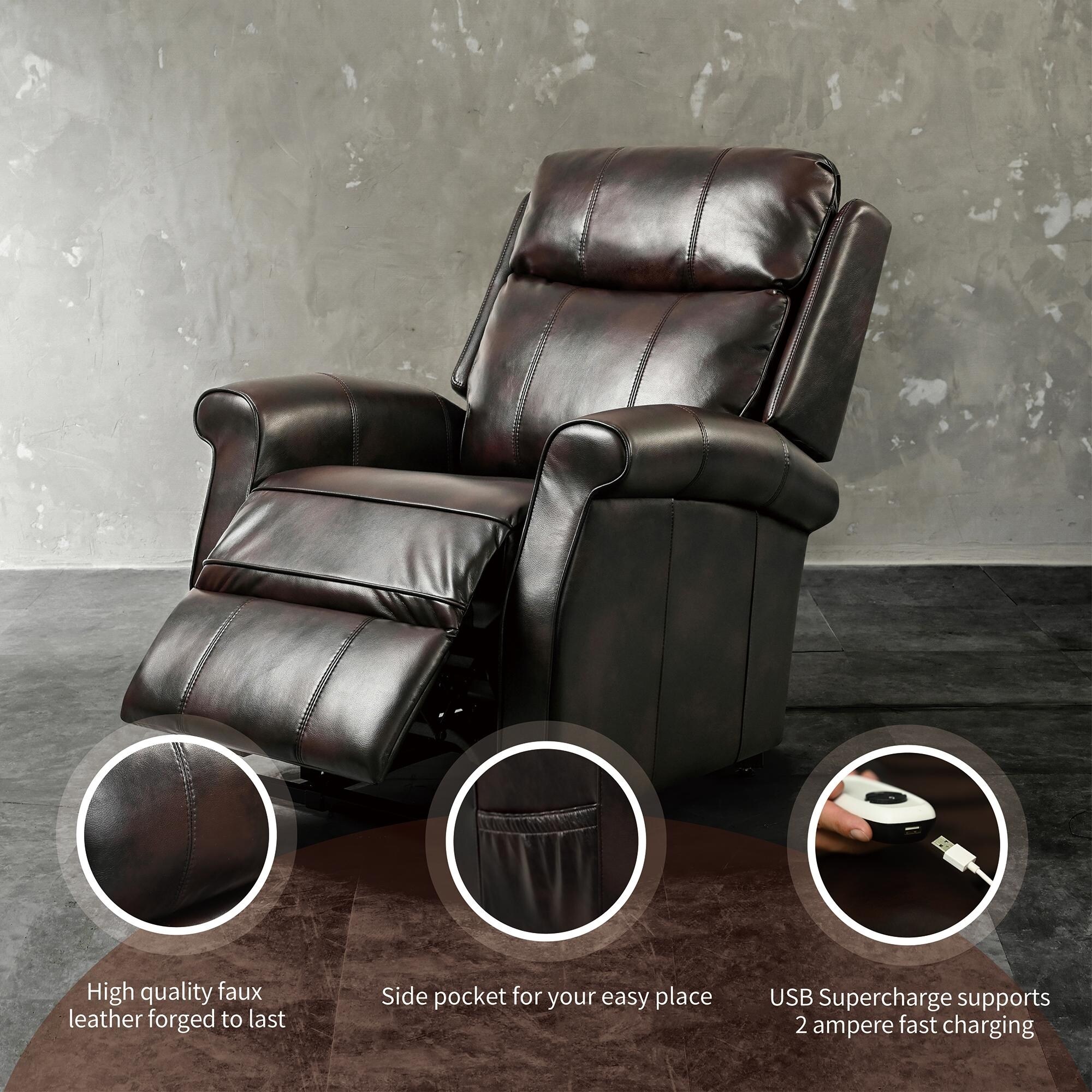 Larkin leather power glider recliner discount