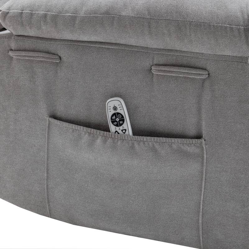 Ergonomic Electric Recliner Chair Velvet Single Sofa Recliner Chair with 8 Point Vibration Massage, Heating and Side Pocket