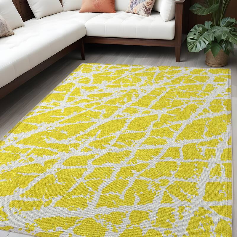 Altove Unique Abstract Weather Resistant Versatile Elegance Outdoor Rug - 5' X 8' - Multi