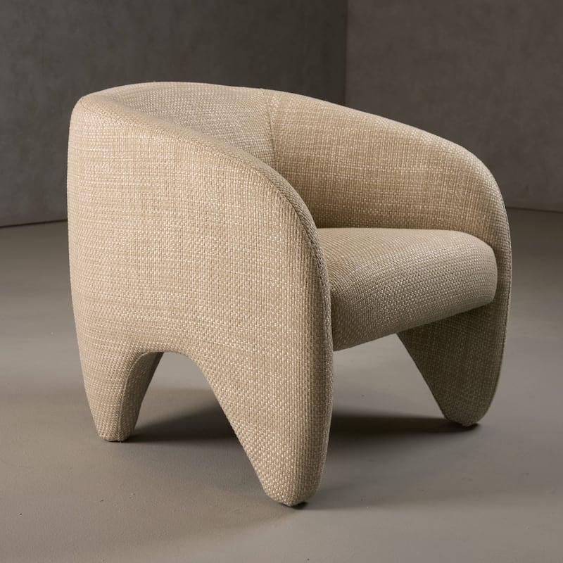 Modrest Halton Modern Beige Fabric Accent Chair