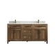 preview thumbnail 19 of 48, Willow Collections 72 x 22 Santa Monica Teak Double Bowl Sink Bathroom Vanity in Distressed Graywashed with Countertop