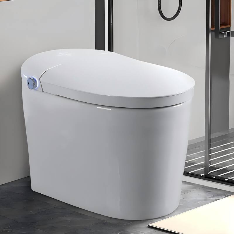 Tankless Smart Toilet with Auto Open/Close Lid - White
