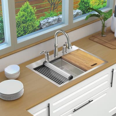 Transolid KWSST302210-3 30" Drop In Single Basin Stainless Steel